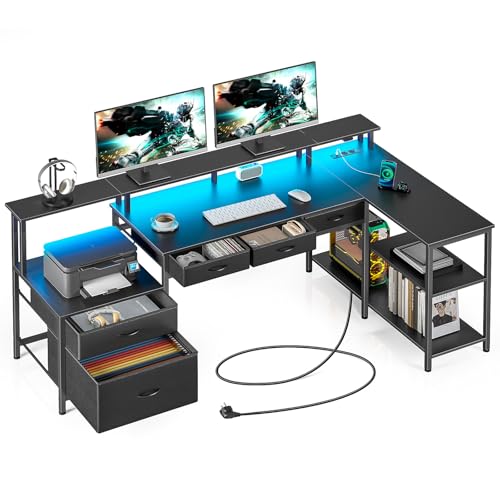 Seventable Mesa di Scrivania a Forma L, Tavolo PC con