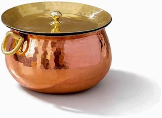 P-TAL Copper Madurai Handi Tin Coated with Lid 100% Pure Copper Degchi Teflon/Chemical Free Cooking 4kgs Non Stick Biryani... Price In India