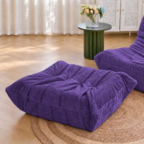N&V Ottoman for Fireside Chair and Sofa, Soft Premium Corduroy,Foam Ottoman for Accent Chair, Living Room Bedroom(Future Dusk)