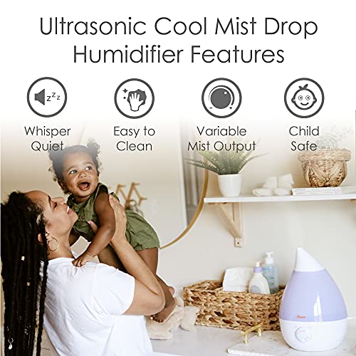 Crane Ultrasonic Cool Mist Humidifier for Bedroom, Baby Nursery, Kids Room, Plants, or Office, Large 1 Gallon Tank, Filter Optional, White by Crane - Image 2