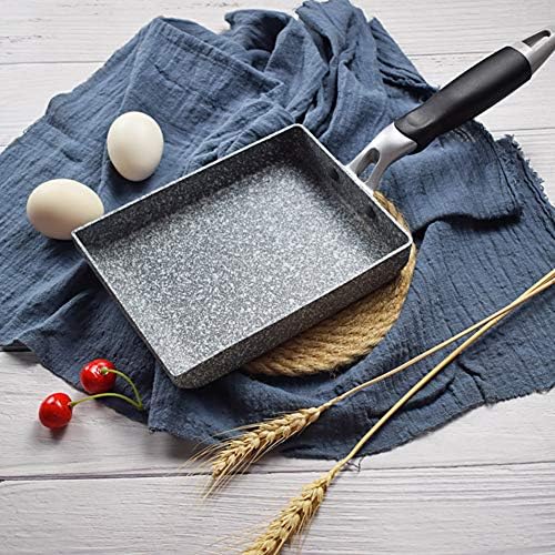 Frying Pan, Rectangular Japanese Style Aluminum Alloy Non-Stick Frying Pan, Burning Cake Roll Egg Roll Pan, Mini Sushi Omelette Square Frying Pan Cooking Tool