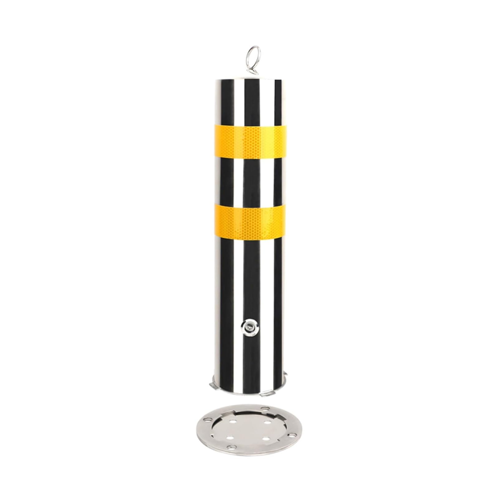 Aioneer Reflective Steel Bollards - 2 Pack Removable Safety Posts For Driveway Barriers & Traffic Control, Outdoor/Indoor Use - Industrial Strength 66Cm/26In-Silver (1pcs)-66cm/26in