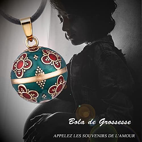 EUDORA Harmony Ball Vintage Style Flower Music Wishing Chime Ball Pendant Necklace Bola for Pregnancy Women Ladies Best Jewellry Gift, 45"+30inch