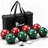 Pointyard Bocce Ball Set 90mm Regulation Size - 8 Premium Resin Balls with Pallino, Carrying Bag, Measuring Tape - Outdoor Lawn Game for Adults, Seniors, Family - Backyard Beach Park Yard Game