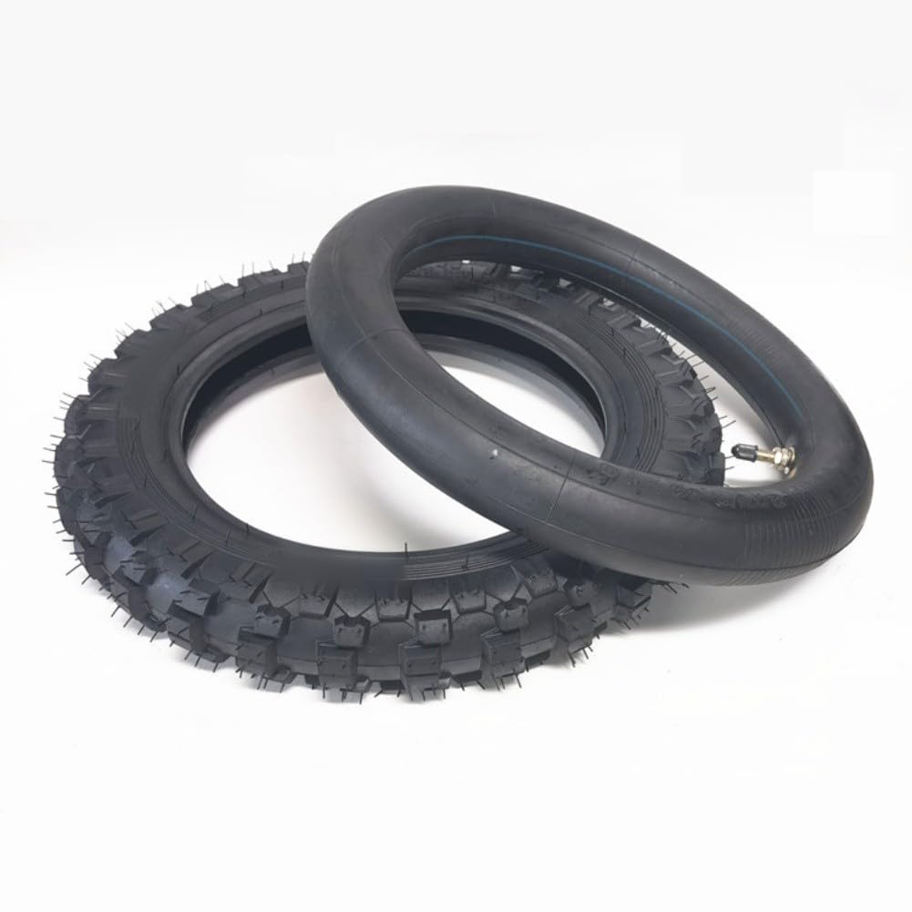 14" 2.50-10 pour pneu de moto avec chambre à air épaissie, conception de pointe incurvée et droite pour modèles tout-terrain, valve TR4, noir