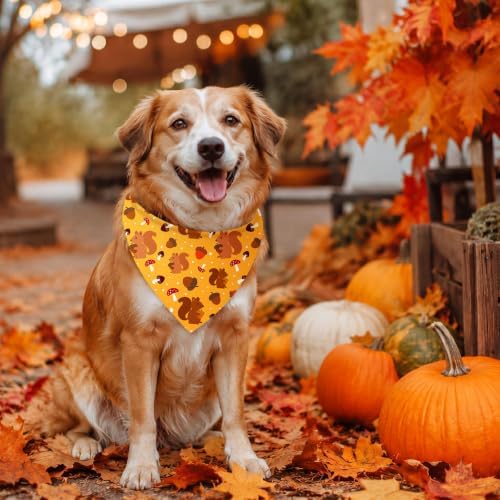 Abbylike 100 Pcs Fall Dog Bandanas Bulk Autumn Leaf Pumpkin Acorn Mushroom — view 3