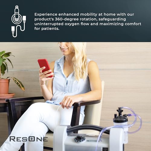 ResOne 2pk 50Ft Oxygen Supply Tubing - Swivel Connectors, Crush Resistant - 360 Degree Rotation, for Nasal Cannulas, Cannula Nasal Tubing, Oxygen Concentrator - Purple