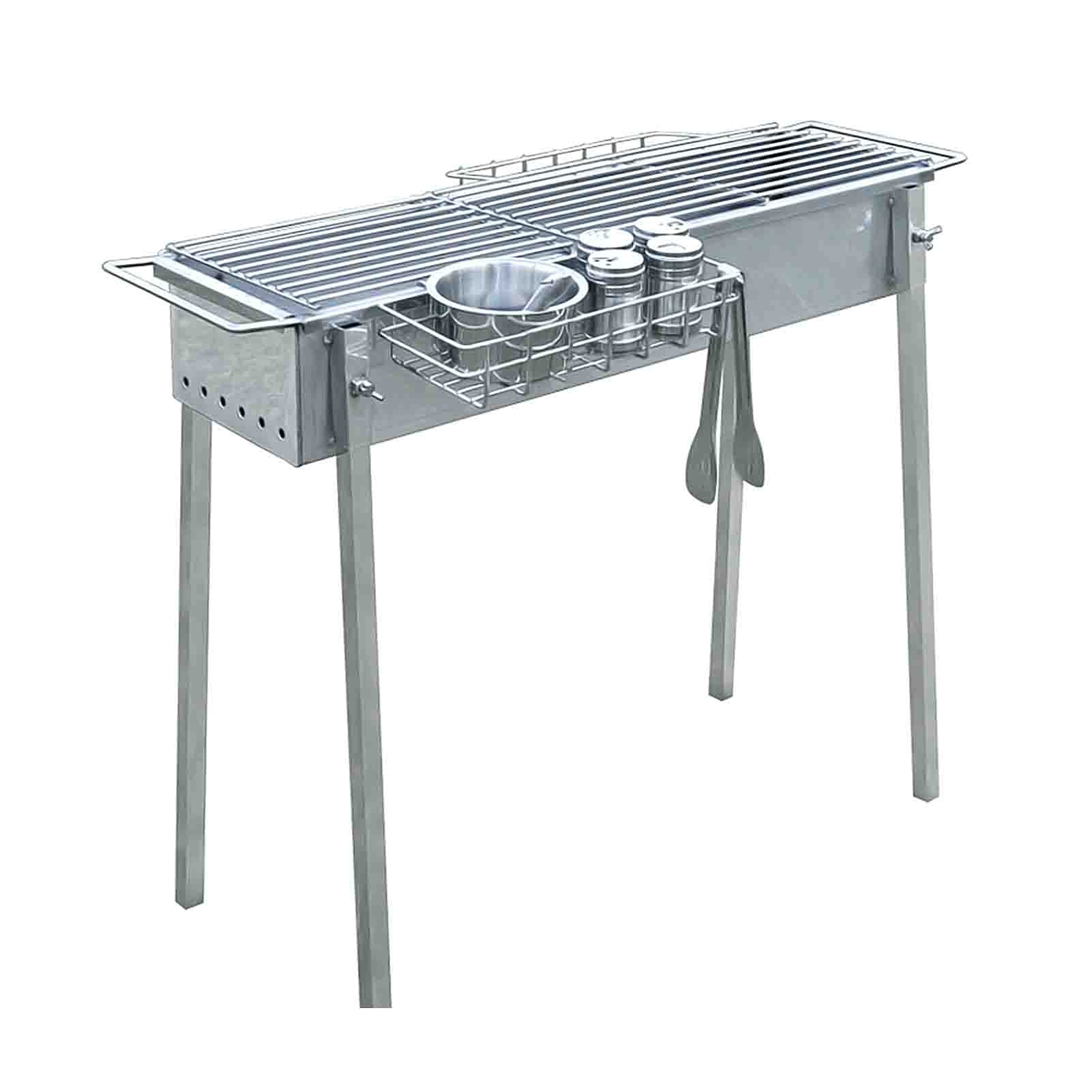 Barbecue charbon de bois portable foyer de table complet 80cm