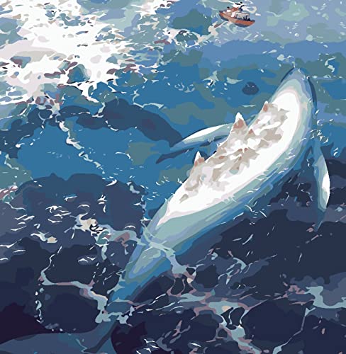 Peinture au diamant 5D anti stress kit art adulte motif baleine océan 30x40cm