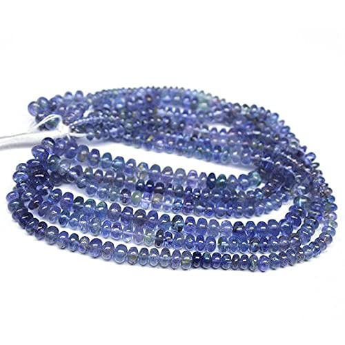 Perles tanzanite bleue naturelle 6mm loose spacer beads micro gemstone craft pour enfilage rang 17"