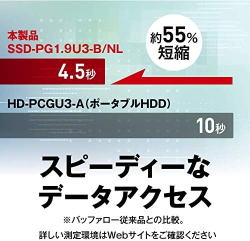 バッファロー Buffalo SSD-PG1.9U3-B/NL USB 3.1 Gen1 Portable SSD