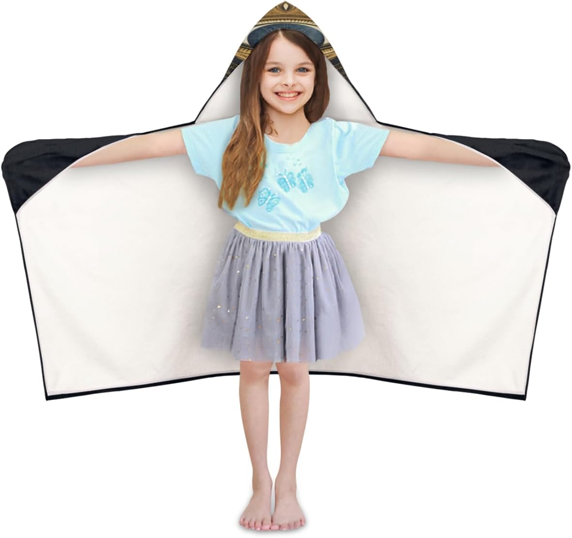 Pardick Kids Bath Towel Evil Eye Beach Towel with Hood Pool Cover Up for Girls Boys Soft Absorbent Hooded Bath Towel Toddler Towels for Beach, Pool