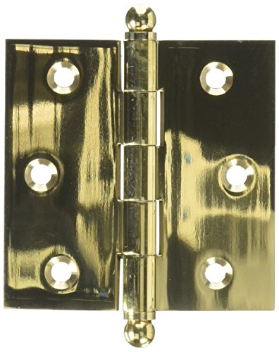 Deltana CH2525U3-UNL Solid Brass 2-1/2-Inch x 2-1/2-Inch Cabinet Hinge with Ball Tips