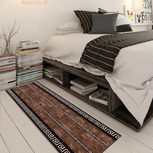 Alfombra de pasillo marrón de 120x140 cm lavable para el hogar 3