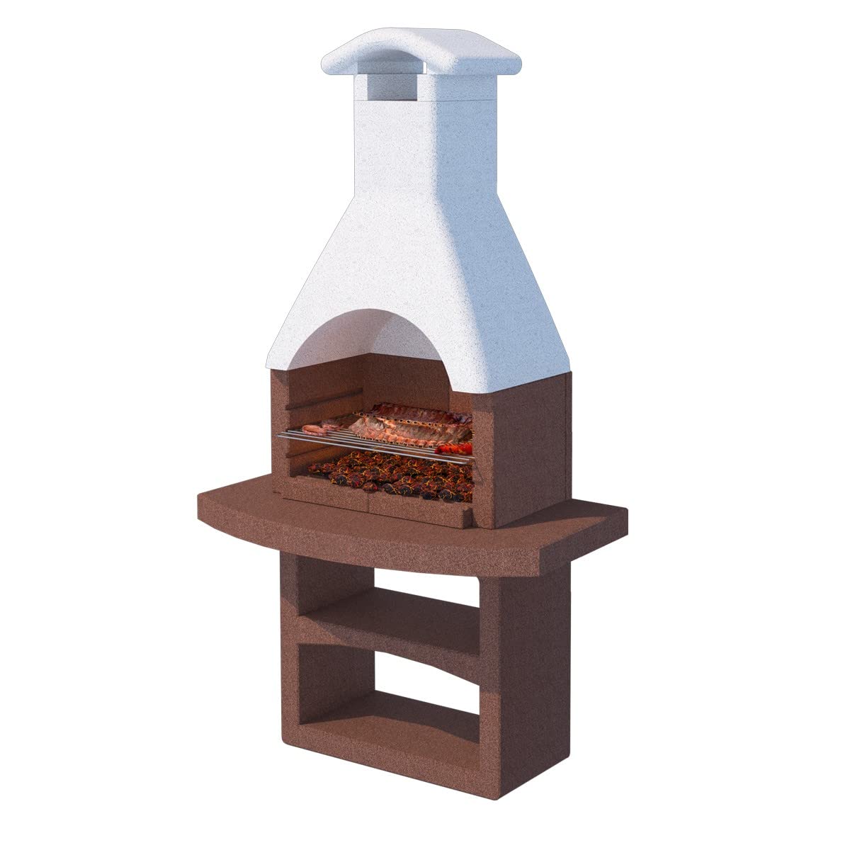 Barbecue in Muratura a Carbonella modello BRASILE- Resistente, Facile da Montare (8 persone) [AL GREZZO E SMONTATO]LineaVZ