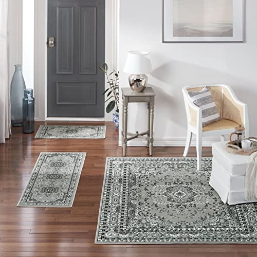 Juego de Tapetes Home Dynamix Ariana Ksara 3 Pzas Gris/Negro miniatura 2