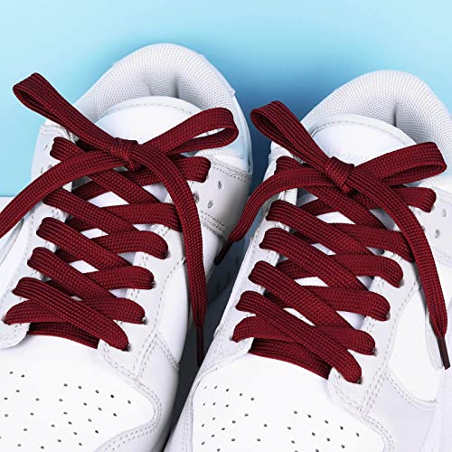 Image of Booyckiy 2 Pairs 2 /5 inch Flat Shoe Laces for Sneakers 31 Colors Shoelaces in 27 inch-72 inch