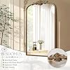 Besdomus Large Arched Mirror - Vintage Ornate Baroque Wall Mirror, 36x24 Inch, Iron Frame, Antique Style