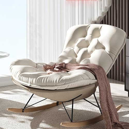 Mecedora para exteriores, estructura de acero de gran tamaño, cómoda silla de campamento para patio, balcón, porche, capacidad de peso de 300 libras
