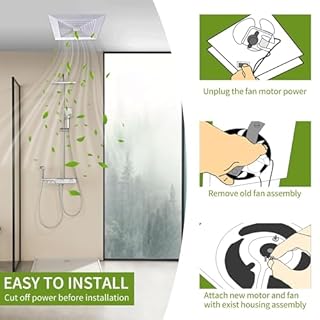 Universal Bathroom Fan Motor Replacement Kit, FUNCYboo SM550 Electric Vent Fan Motors Kit 50 CFM Compatible with Nutone Broan Exhaust Vent Fan Motor 120V 3000RPM
