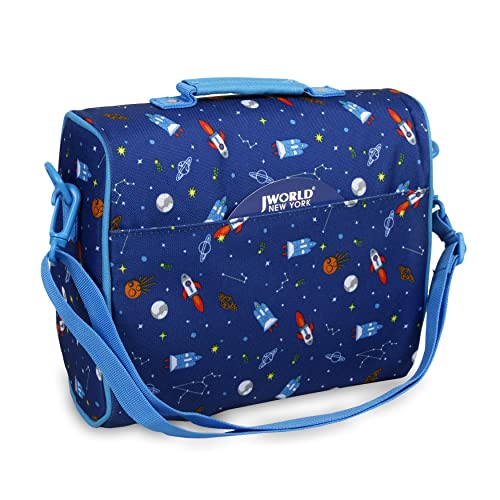 Image of J World Casey Kids Lunch Bag. Cute Insulated Lunch-Box for Boys Girls, Rocket