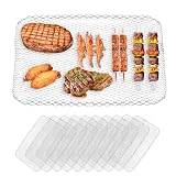 Zalaxt 10 Pack BBQ Grill Mesh Mat,Mesh Baking Tray,Grill Mesh,Disposable Barbecue Padding for Outdoor Barbecues