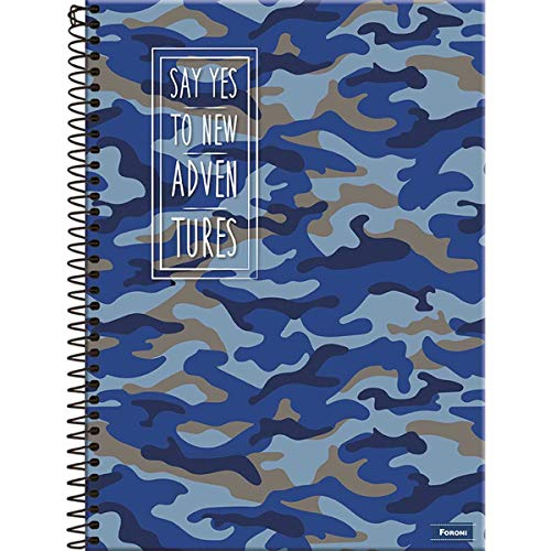 Caderno de 10 Matérias Capa Dura, Pacote com 4 Cadernos, 200 Folhas, Cores Sortidas, Foroni, Modelo