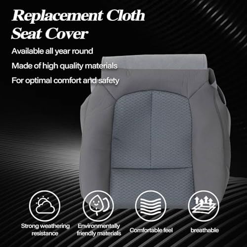 SecosAutoparts Driver & Passenger Side Bottom & Top Lean Back Replacement Cloth Seat Cover Gray #MS US or CS Compatible with Ford F150 XLT XL XTR STX 2009 2010 2011 2012 2013 2014 by SecosAutoparts - Used condition - Image 4