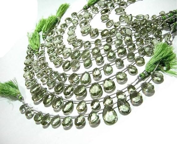 Améthyste verte en briolettes facettées pour créer vos bijoux de mariage
