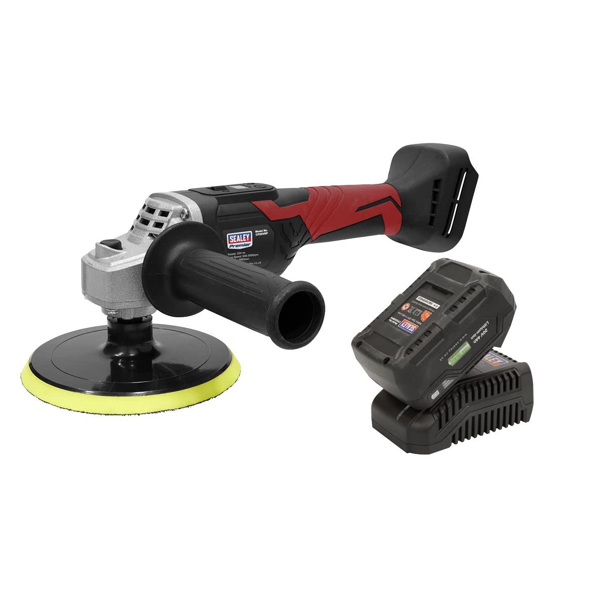 Sealey CP20VRP 20v Cordless Rotary Polisher 150mm 1 x 4ah Li-ion Battery Charger Bag