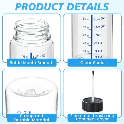 Image of Mumufy Touch up Paint Bottle with Brush Mixing Ball, Clear, 120 Pcs