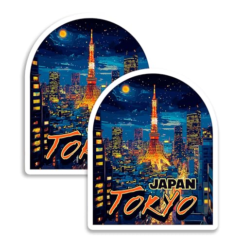 Imanes decorativos Tokyo Japón 4 pulg. pack 2