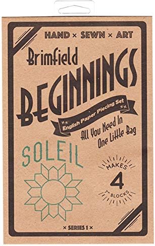 Brimfield Beginnings English Paper Piecing Starter Set - Paper Pieces for Four 7" Blocks + Acrylic Templates - Soleil image 2