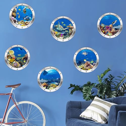6-Pack Vinilos Oceánicos 3D, 12 Pulgadas, Azul miniatura 7