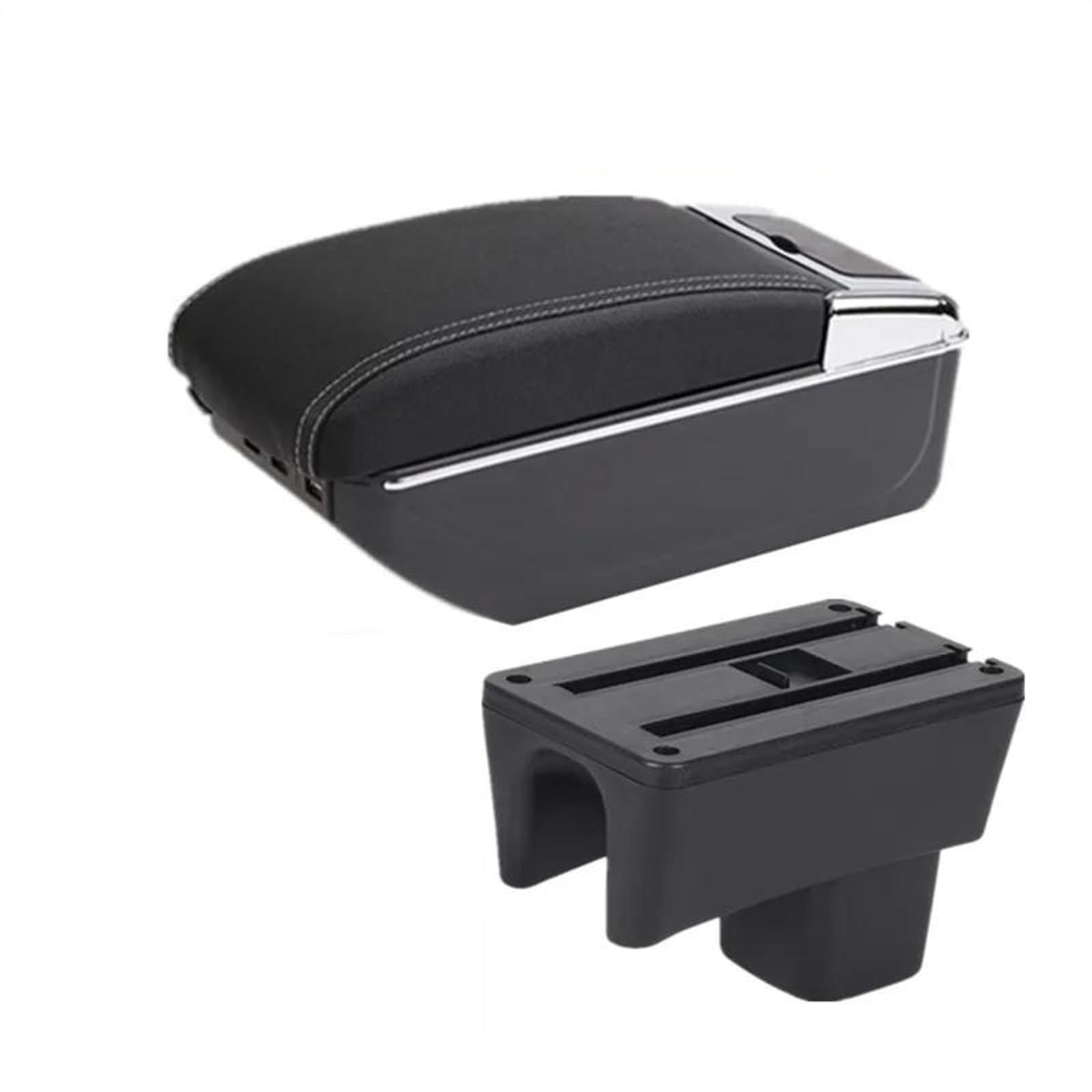 Auto Parts Interior Details Armrest Storage Box Modification For Swift 2005-2024(D white line 7USB)