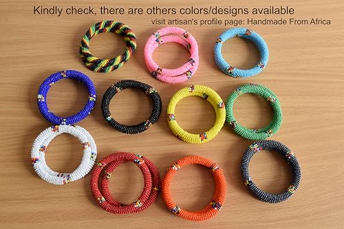 Tembo Crafts Africa - Handmade Bangle - Maasai Beaded Bracelet - Jamaica - Handmade From Africa KB713