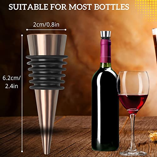 Kaishane 10 Pieces Wine Stoppers Bottle Stopper Stainless Steel Reusable Wine Corks For Party,Home,Bar(Copper) #TOP1