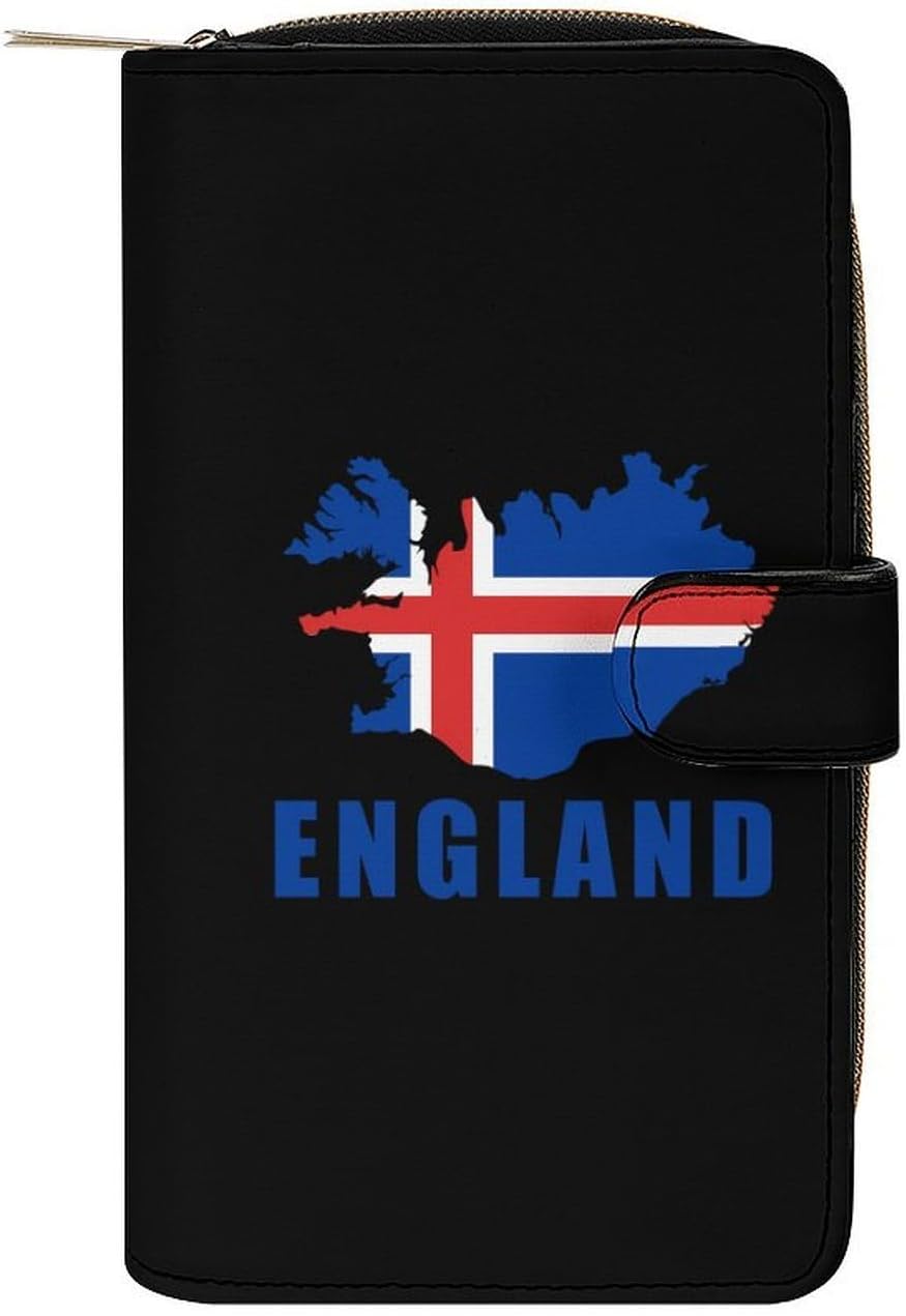 England Map Flag Womens Wallet for Men Slim Purse Clutch Handbag with Card Holder