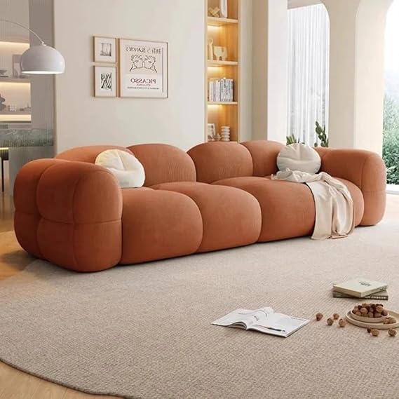 Image of Luxury Sofa Set Luxury Chesterfield Sofa in for Home Living Room & Office (Dark Orange)