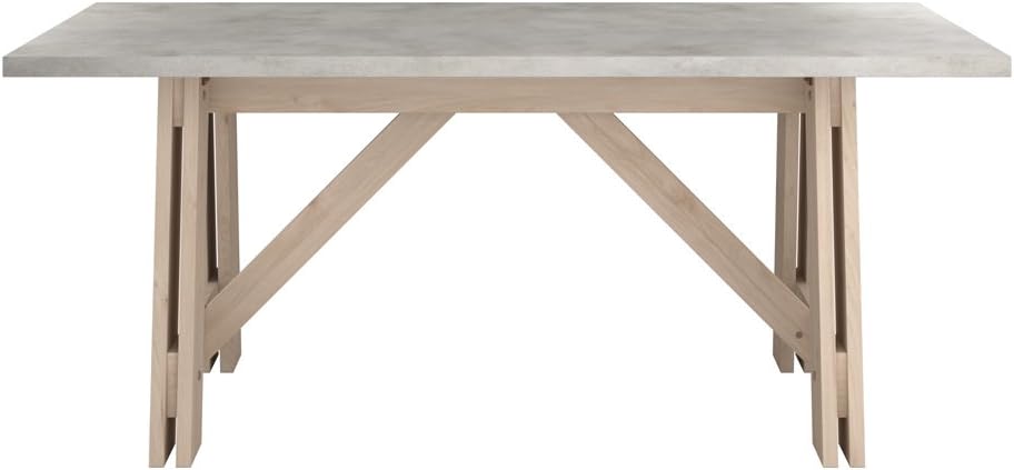 INFINIKIT Glasgow Dining Table, Seats 6, 184 x 100 x 77cm, MDF with Concrete Effect Table Top