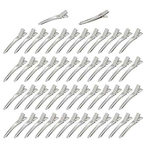 Cinaci 50 Pack 5Cm/2" Small Solid Silver Diy Plain Metal Duckbill Alligator Hair Clips Barrettes Hairgrips For Women Baby Girls Toddlers Kids Hair Accessories #TOP30
