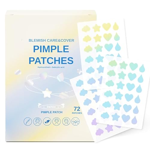 Cute Star Pimple Patch for Face Hydrocolloid Acne Patches for Covering Zits and Blemishes Spot Stickers Iridescent