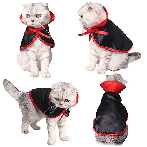 Legendog Cat Costume Halloween Pet Costumes Red Velvet Pet Cape With Hat Pet Apparel For Small Dogs And Cats (Cape & Horn & Hat) (Halloween Cape) #TOP1