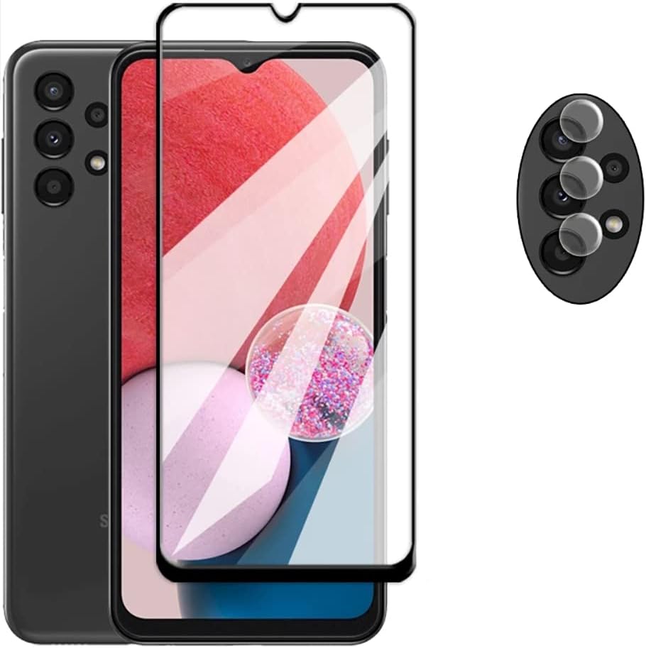 [2+2PCS]Moninsta Compatible with Samsung Galaxy A13 Screen Protector 9H Hardness Tempered Glass Screen Protector Easy Installation with Camera Lens Protector for Galaxy A13