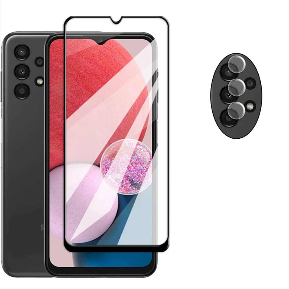 [2+2PCS]Moninsta Compatible with Samsung Galaxy A13 Screen Protector 9H Hardness Tempered Glass Screen Protector Easy Installation with Camera Lens Protector for Galaxy A13