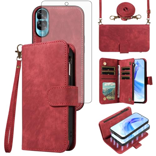 Étui pour Honor X50i coque magnétique amovible avec bandoulière et vitre