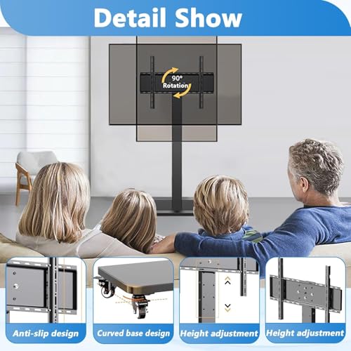 Soporte móvil para TV de piso para pantalla de 32-75 pulg miniatura 7