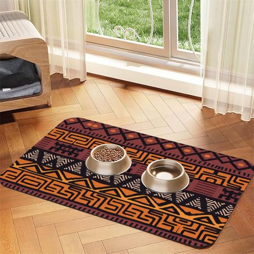 Tapis d'alimentation imprimé tribal caoutchouc chat et chien