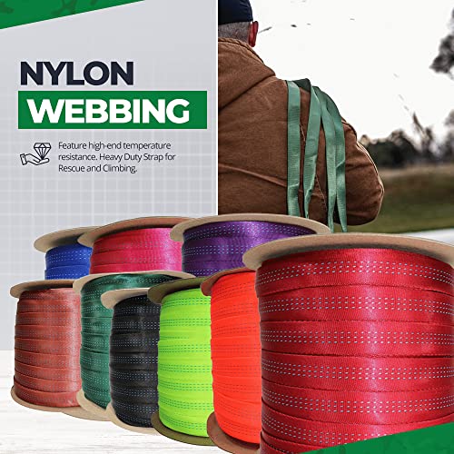 Sgt Knots Bluewater Tubular Webbing - Heavy Duty Nylon Strap For Rescue, Climbing And Firefighting (1" X 1 Yd, Black) #TOP2