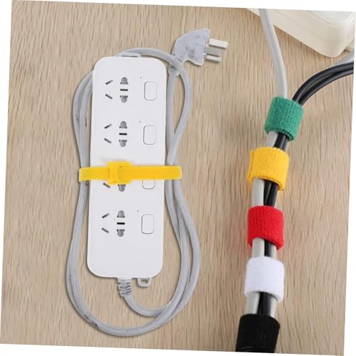 VALICLUD 100pcs Envoltura de Cable Reutilizable con Gancho y Bucle para Organización de Cables de Electrónica, Amarillo 12mm x 300mm miniatura 6